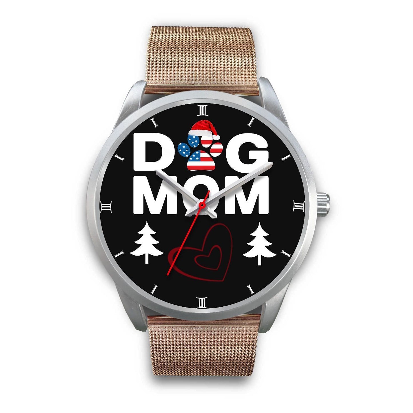 "Dog Mom Heart" Print Christmas Special Wrist Watch