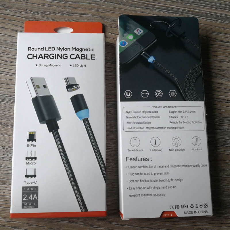 Magnetic data line three in one 360 ??degree blind magnetic circular magnetic charging line for Android fruit typec